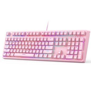 AUKEY Pink Mechanical Gaming Keyboard KM-G15